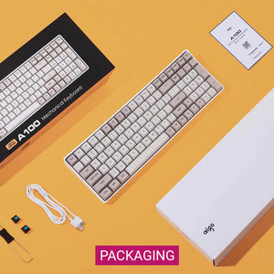 2.4GHz Wireless Cozy Double Color Mechanical Keyboard Gasket Structure Packaging