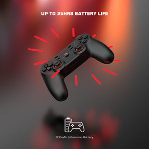 2.4GHz Wireless Modern Gamepad Double Motor Vibration Turbo Mode 600 mAh Battery