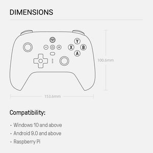 2.4GHz Wireless Pastel Goth Gamepad Vibration Charging Dock Macro Dimensions