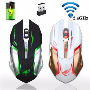 2.4GHz Wireless RGB Wolf Gaming Mouse 1600 DPI Optical Sensor