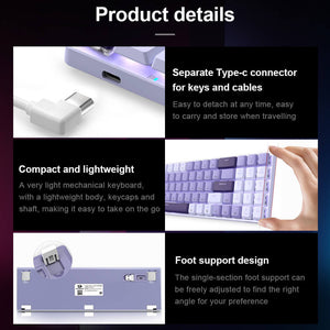 2.4GHz Wireless Slim Tri-Color Mechanical Keyboard LED Backlight Features