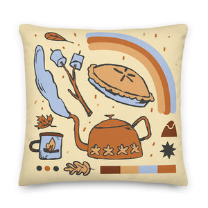 Autumn Cozy Food Utensil Set Throw Cushion 22x22"