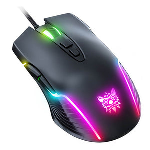 Black RGB Backlight Cute Pastel Mouse 6400 DPI USB