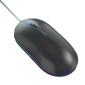 Black RGB Backlight Minimalist Pastel Goth Mouse 1000 DPI USB