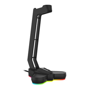 Black RGB Lighting Spaceship Headset Stand Non-Slip Base