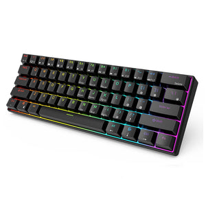 Black 2.4GHz Wireless Compact Modern Mechanical Keyboard Tri-Mode RGB