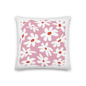 Blooming Pastel Flower Assortment Throw Pillow 18x18"