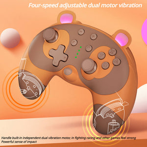 Bluetooth Cute Raccoon Controller Vibration Turbo Wake-Up Switch