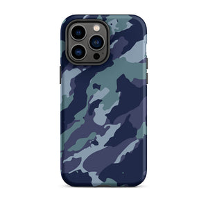 Bluish Camouflage Armor Naval Operation iPhone 14 Pro Max Tough Case