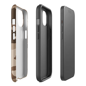 Brown Wastelands Camouflage Soldier Armor iPhone 15 Tough Case Double-Layer