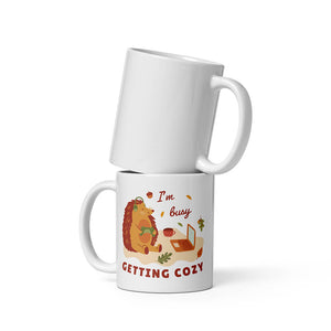 Busy Cozy PC Player Hedgehog Mug Coffee Cup 11oz Full View