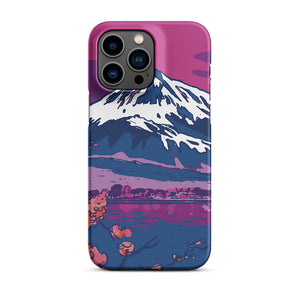 Cartoonish Art Japanese Fuji Mountain iPhone 14 Pro Max Snap Case