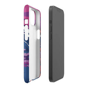 Cartoonish Art Japanese Fuji Mountain iPhone 14 Snap Case Side View