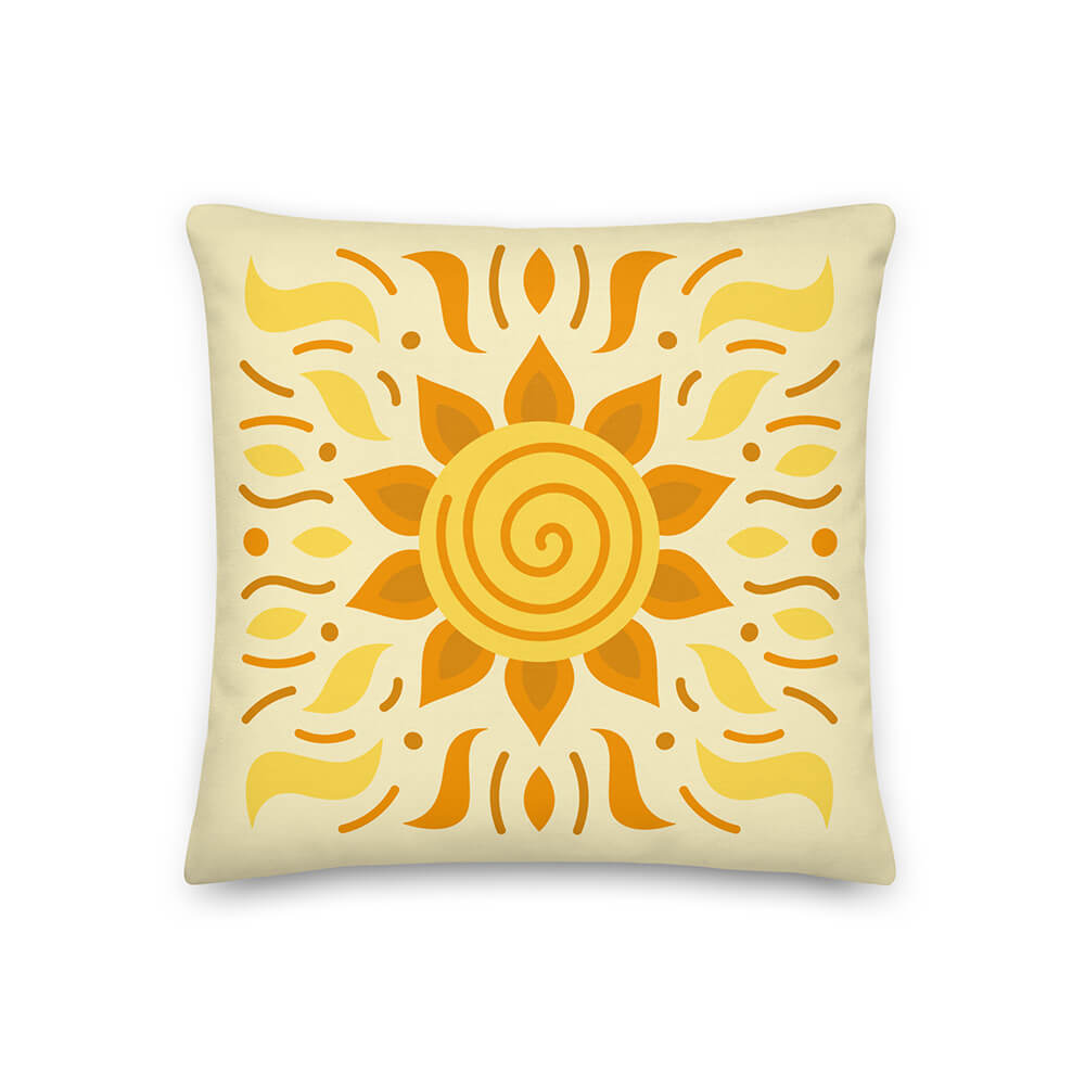 Cel-Shading Art Toon Sun Throw Pillow 18x18"