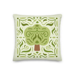 Cel-Shading Art Toon Tree Throw Pillow 18x18"