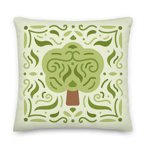Cel-Shading Art Toon Tree Throw Pillow 22x22"