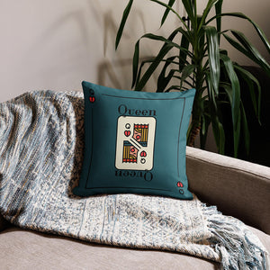 Classic Queen Card Game Throw Pillow Couch Decor