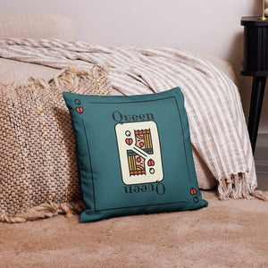 Classic Queen Card Game Throw Pillow Room Decor