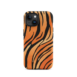 Classic Savage Tiger Skin Pattern iPhone 15 Robust Case