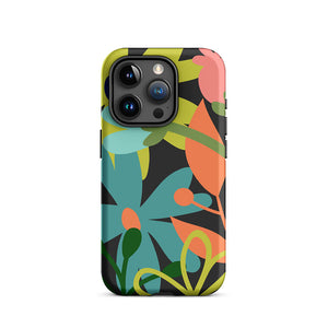 Colored Lush Flower Plant Leaves iPhone 15 Pro Tough Case