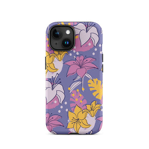 Colored Sketch Style Lilies Assortment iPhone 15 Robust Case