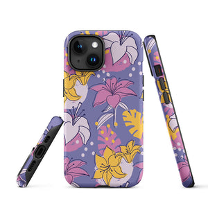 Colored Sketch Style Lilies Assortment iPhone 15 Robust Case Picture