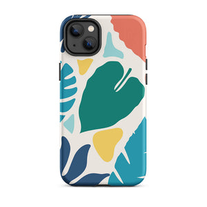 Colorful Modern Nature Plant Leaves iPhone 14 Plus Robust Case