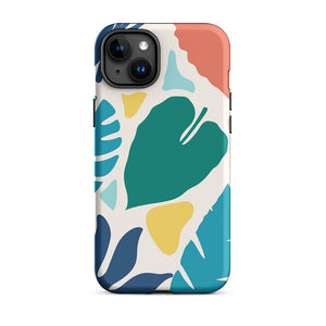 Colorful Modern Nature Plant Leaves iPhone 15 Plus Robust Case