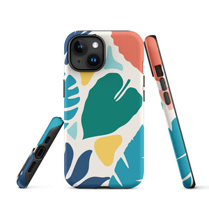 Colorful Modern Nature Plant Leaves iPhone 15 Robust Case Picture