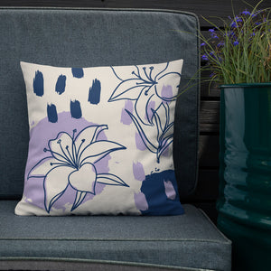 Cozy Blooming Modern Lily Flower Throw Pillow Picture