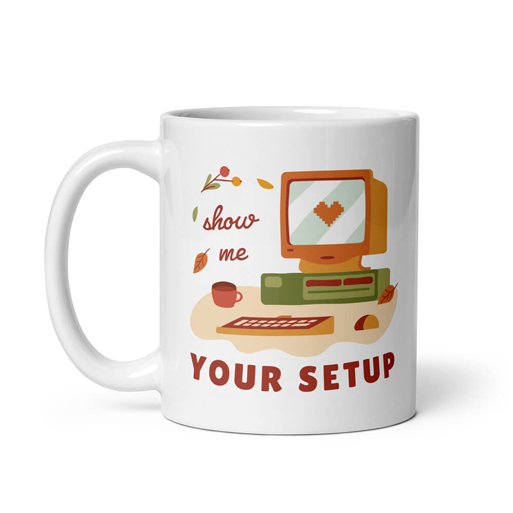 Cozy Desktop Computer Setup Showcase Mug Coffee Cup 11oz