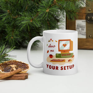 Cozy Desktop Computer Setup Showcase Mug Coffee Cup 11oz Lifestyle