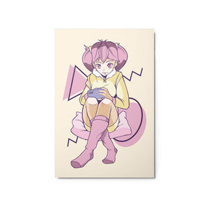 Cute Casual Gaming Girl Time Metal Poster 20x30"