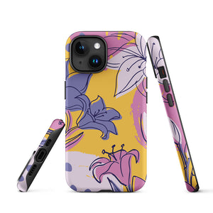 Drawing Style Lily Flower Assortment iPhone 15 Robust Case Picture