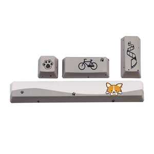 Gray Funny Shiba Inu PBT Keycaps Customized Keyboard Keys