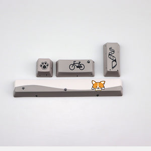 Gray Funny Shiba Inu PBT Keycaps Customized Keyboard Keys Picture