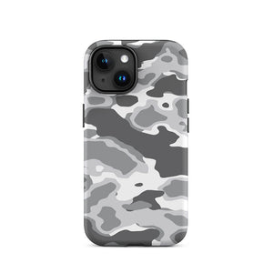 Grayish Polar Mission Camouflage Armor iPhone 15 Tough Case