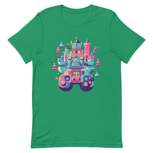 Green Platform Fantasy Enchanted Castle Gamepad Control Tee