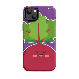Kawaii Childish Personified Radish Face iPhone 14 Plus Rugged Case
