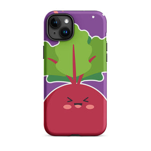 Kawaii Childish Personified Radish Face iPhone 15 Plus Rugged Case