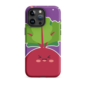 Kawaii Childish Personified Radish Face iPhone 15 Pro Max Rugged Case