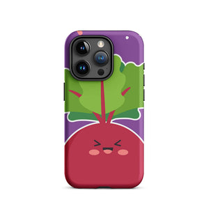 Kawaii Childish Personified Radish Face iPhone 15 Pro Rugged Case