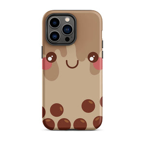 Kawaii Smiling Face Bubble Tea iPhone 14 Pro Max Rugged Case