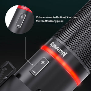 Metal Black Cardioid Microphone Tripod Shock Mount USB Volume Control