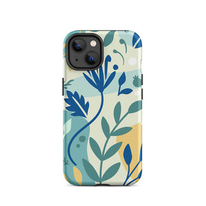 Modern Green Plant Leaf Bud iPhone 14 Tough Case