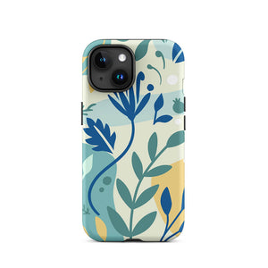 Modern Green Plant Leaf Bud iPhone 15 Tough Case