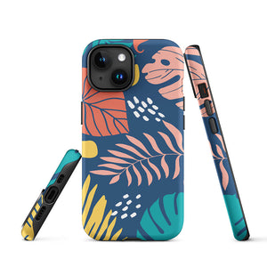 Multi-Shade Modern Plant Leaves iPhone 15 Robust Case Picture