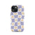 Pastel Floral Uneven Checkered Pattern iPhone 15 Rugged Case