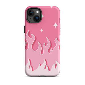 Pastel Pinky Color Blazing Fire iPhone 15 Plus Robust Case