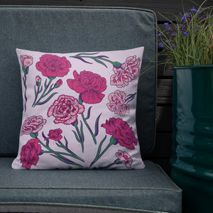 Pinky Rose Flower Assortment Throw Pillow Picture